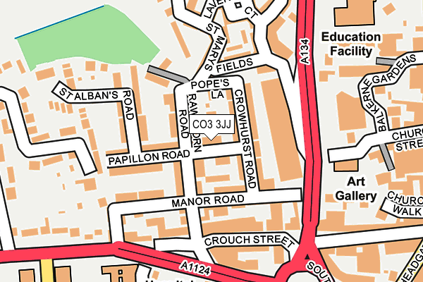 CO3 3JJ map - OS OpenMap – Local (Ordnance Survey)