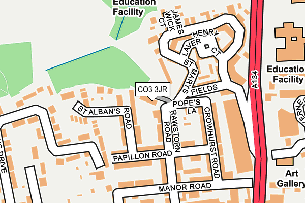 CO3 3JR map - OS OpenMap – Local (Ordnance Survey)