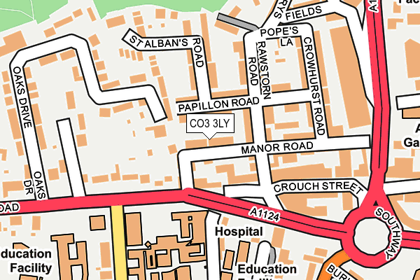 CO3 3LY map - OS OpenMap – Local (Ordnance Survey)