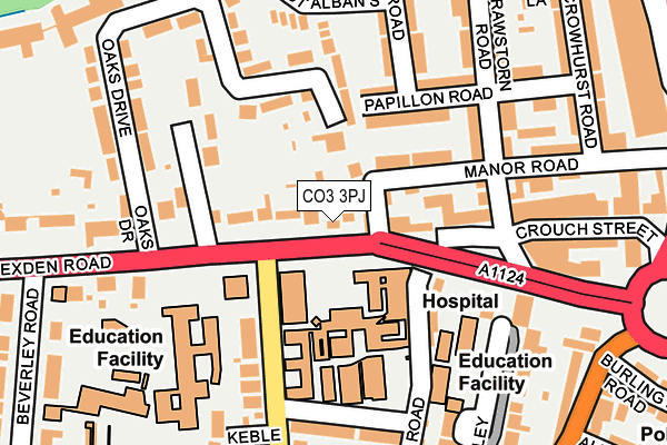 CO3 3PJ map - OS OpenMap – Local (Ordnance Survey)