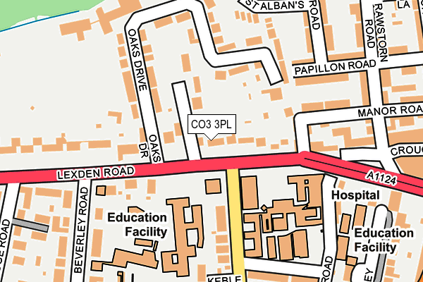 CO3 3PL map - OS OpenMap – Local (Ordnance Survey)