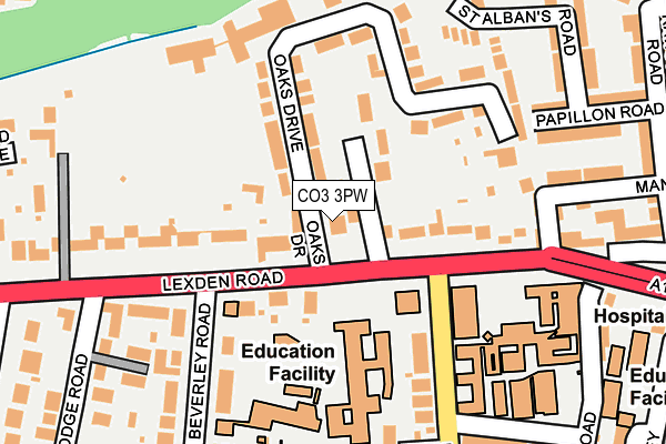 CO3 3PW map - OS OpenMap – Local (Ordnance Survey)
