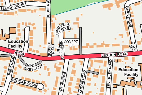 CO3 3PZ map - OS OpenMap – Local (Ordnance Survey)
