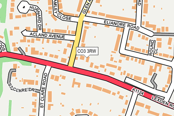 CO3 3RW map - OS OpenMap – Local (Ordnance Survey)