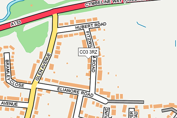 CO3 3RZ map - OS OpenMap – Local (Ordnance Survey)