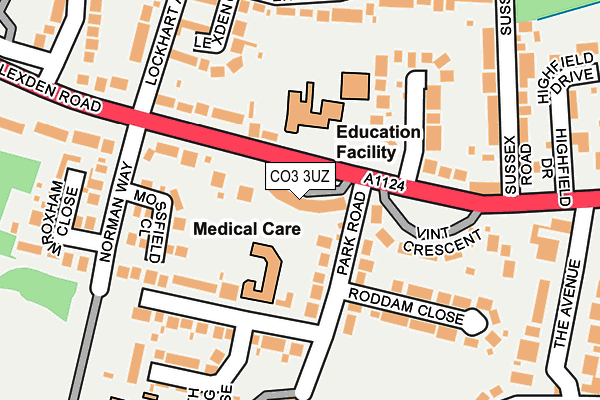 CO3 3UZ map - OS OpenMap – Local (Ordnance Survey)