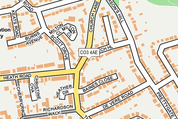 CO3 4AE map - OS OpenMap – Local (Ordnance Survey)