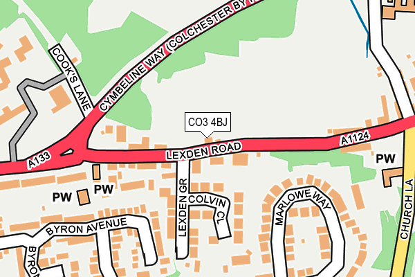 CO3 4BJ map - OS OpenMap – Local (Ordnance Survey)