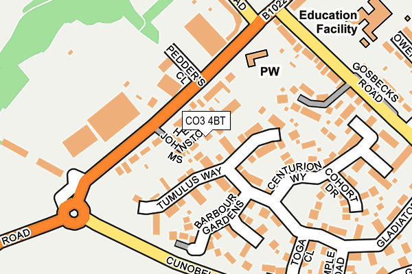 CO3 4BT map - OS OpenMap – Local (Ordnance Survey)