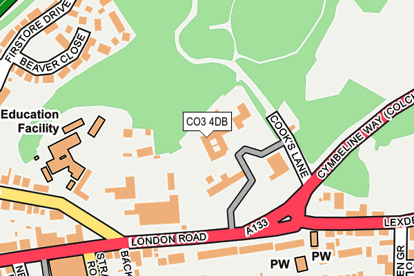 CO3 4DB map - OS OpenMap – Local (Ordnance Survey)