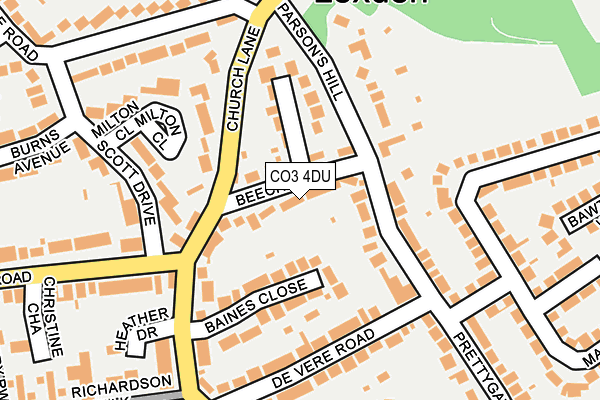 CO3 4DU map - OS OpenMap – Local (Ordnance Survey)