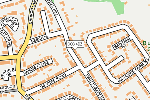 CO3 4DZ map - OS OpenMap – Local (Ordnance Survey)