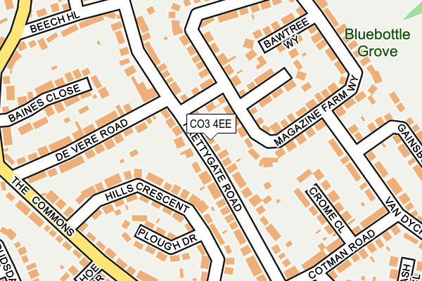 CO3 4EE map - OS OpenMap – Local (Ordnance Survey)