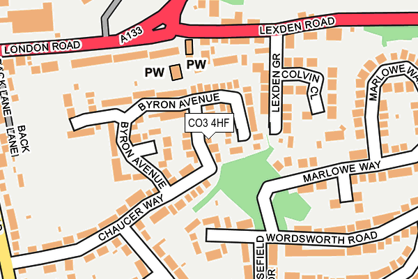 CO3 4HF map - OS OpenMap – Local (Ordnance Survey)