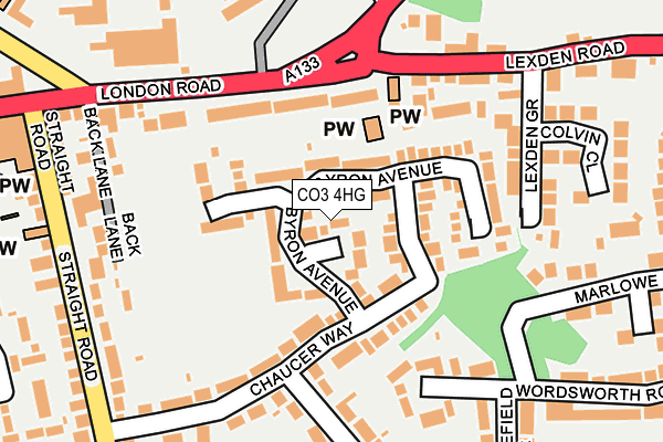 CO3 4HG map - OS OpenMap – Local (Ordnance Survey)