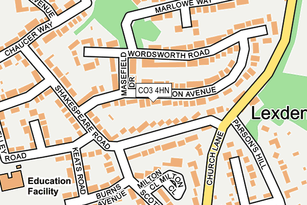 CO3 4HN map - OS OpenMap – Local (Ordnance Survey)