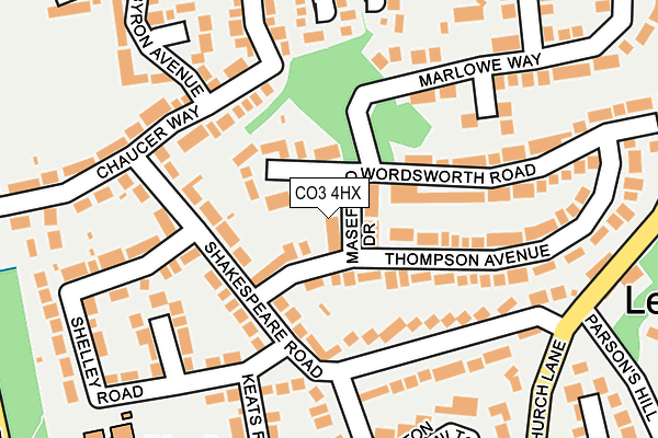 CO3 4HX map - OS OpenMap – Local (Ordnance Survey)