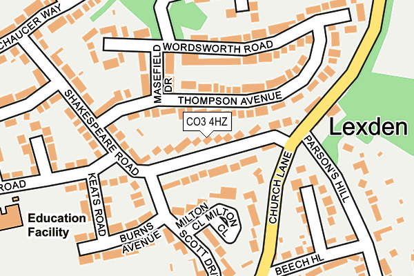 CO3 4HZ map - OS OpenMap – Local (Ordnance Survey)