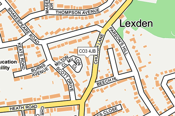 CO3 4JB map - OS OpenMap – Local (Ordnance Survey)