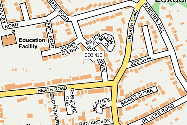 CO3 4JD map - OS OpenMap – Local (Ordnance Survey)