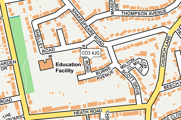 CO3 4JG map - OS OpenMap – Local (Ordnance Survey)