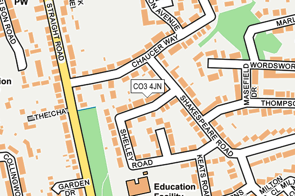 CO3 4JN map - OS OpenMap – Local (Ordnance Survey)