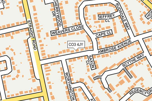 CO3 4JY map - OS OpenMap – Local (Ordnance Survey)