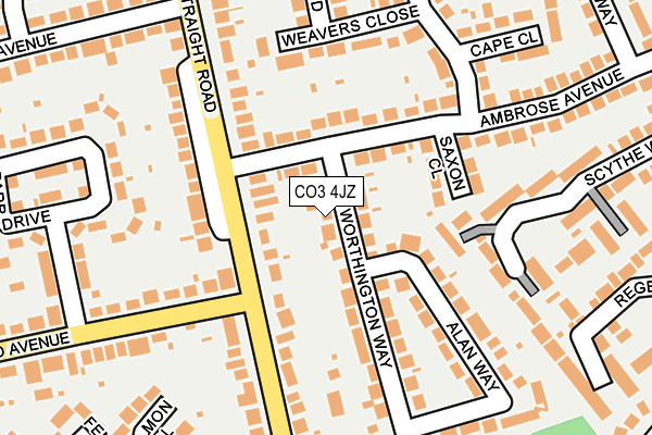CO3 4JZ map - OS OpenMap – Local (Ordnance Survey)