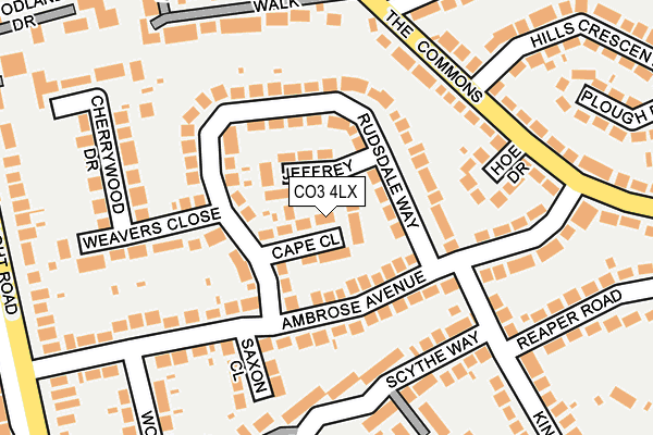 CO3 4LX map - OS OpenMap – Local (Ordnance Survey)