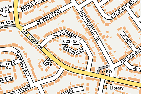 CO3 4NX map - OS OpenMap – Local (Ordnance Survey)