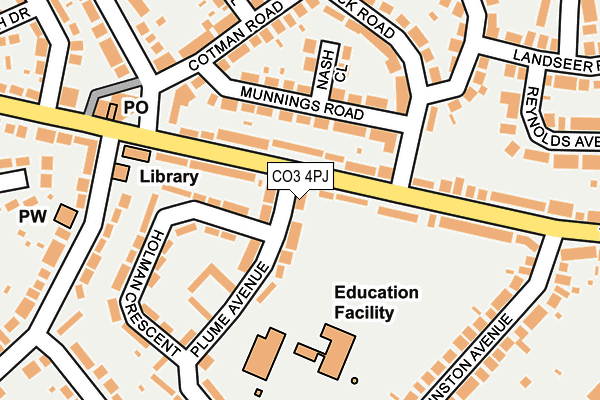 CO3 4PJ map - OS OpenMap – Local (Ordnance Survey)