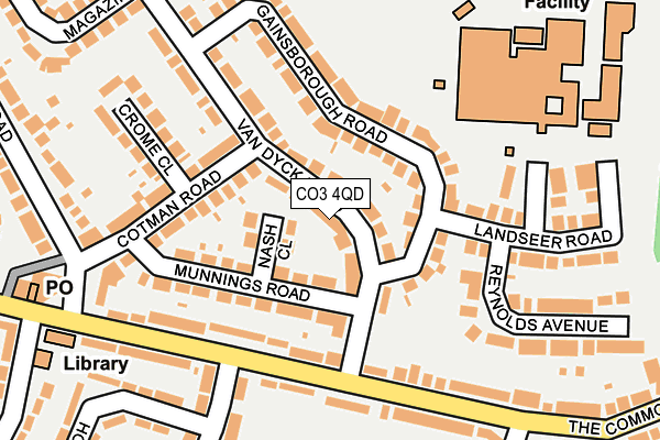 CO3 4QD map - OS OpenMap – Local (Ordnance Survey)