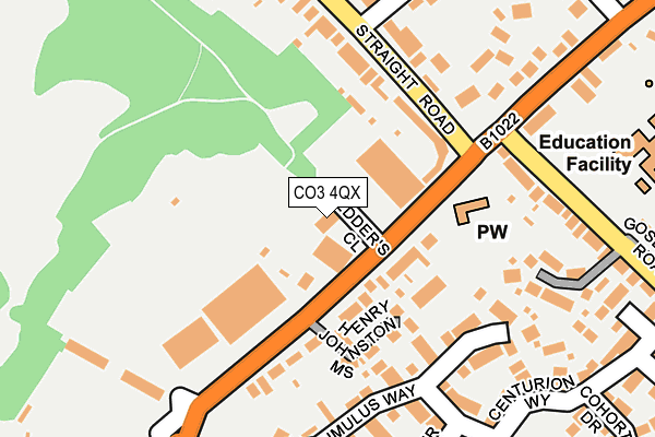 CO3 4QX map - OS OpenMap – Local (Ordnance Survey)