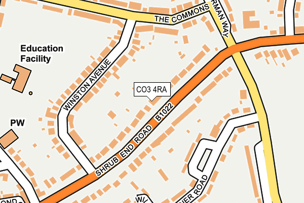 CO3 4RA map - OS OpenMap – Local (Ordnance Survey)