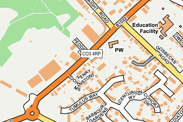 CO3 4RP map - OS OpenMap – Local (Ordnance Survey)