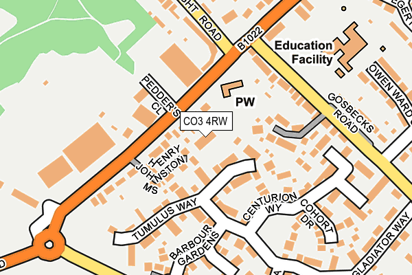 CO3 4RW map - OS OpenMap – Local (Ordnance Survey)