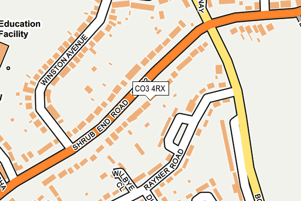 CO3 4RX map - OS OpenMap – Local (Ordnance Survey)