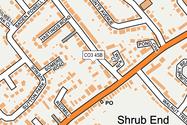 CO3 4SB map - OS OpenMap – Local (Ordnance Survey)