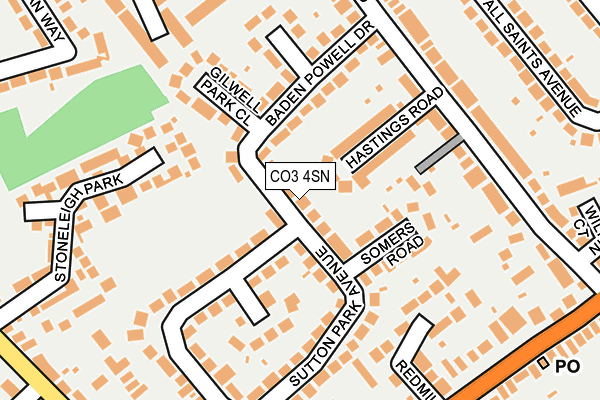 CO3 4SN map - OS OpenMap – Local (Ordnance Survey)