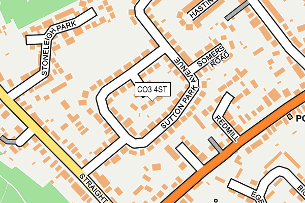 CO3 4ST map - OS OpenMap – Local (Ordnance Survey)