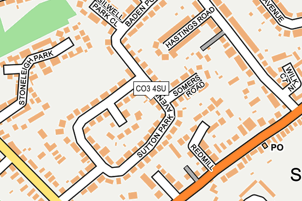 CO3 4SU map - OS OpenMap – Local (Ordnance Survey)