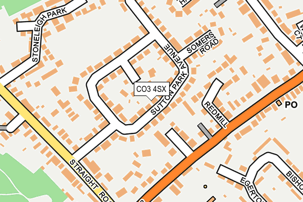 CO3 4SX map - OS OpenMap – Local (Ordnance Survey)