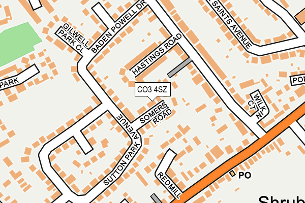 CO3 4SZ map - OS OpenMap – Local (Ordnance Survey)
