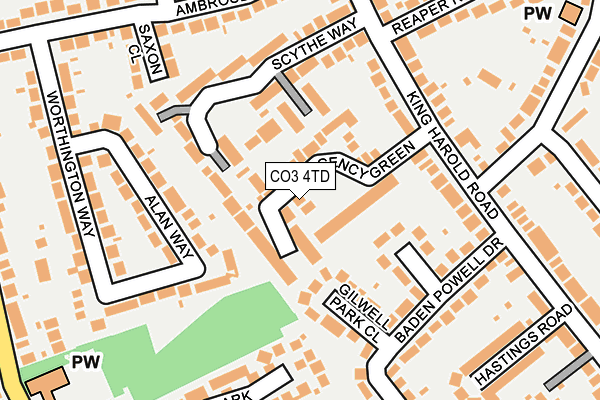 CO3 4TD map - OS OpenMap – Local (Ordnance Survey)