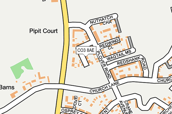 CO3 8AE map - OS OpenMap – Local (Ordnance Survey)