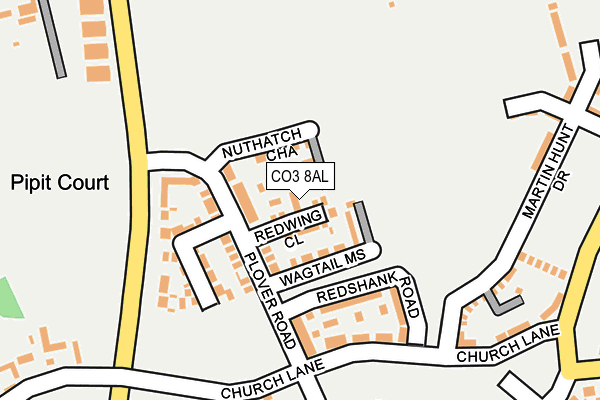 CO3 8AL map - OS OpenMap – Local (Ordnance Survey)