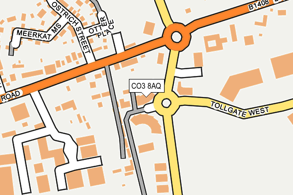 CO3 8AQ map - OS OpenMap – Local (Ordnance Survey)