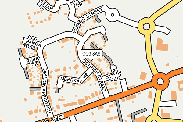 CO3 8AS map - OS OpenMap – Local (Ordnance Survey)
