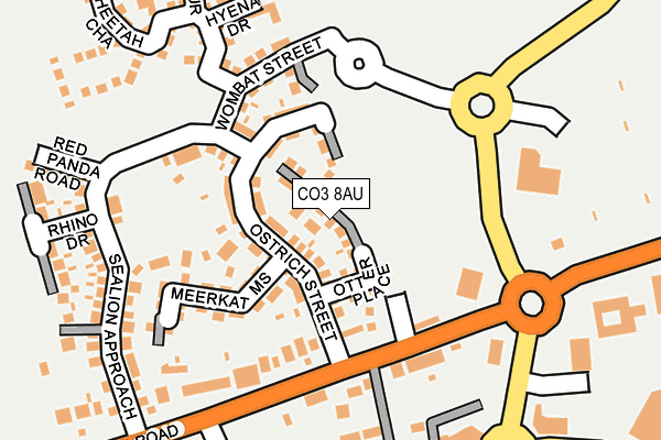 CO3 8AU map - OS OpenMap – Local (Ordnance Survey)