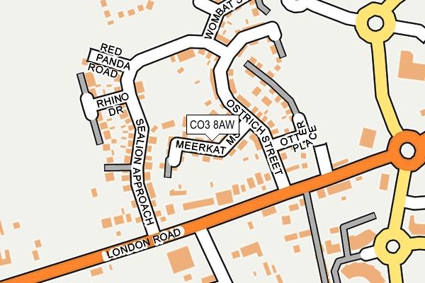 CO3 8AW map - OS OpenMap – Local (Ordnance Survey)